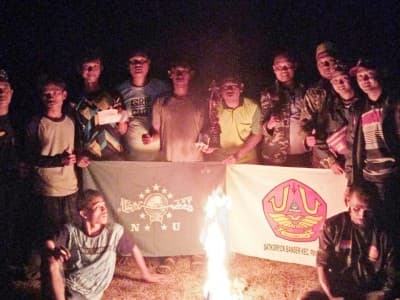 Semarak HUT RI, Ansor Pangkah Tegal Gelar Sepak Bola Api