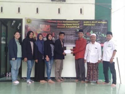 Peduli Kebakaran Hutan, BEM Unej Salurkan Bantuan ke LAZISNU