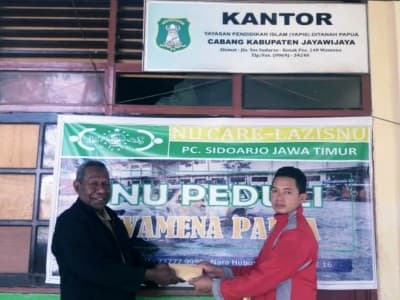 LAZISNU Sidoarjo Serahkan Bantuan untuk Korban Wamena
