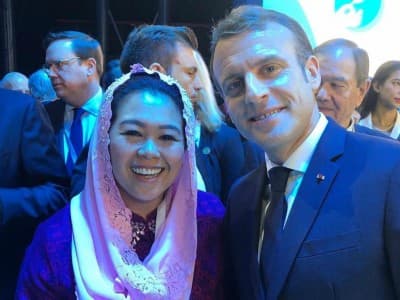 Unggah Swafoto bareng Presiden Perancis, Yenny Wahid Ingatkan Perdamaian