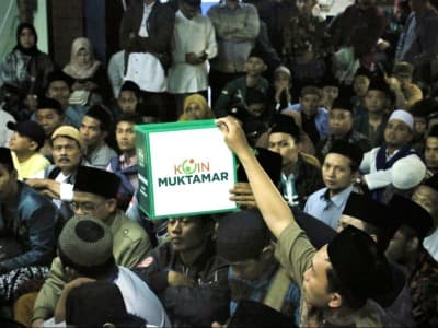 Jamaah Haul ke-10 Gus Dur di PBNU Sukseskan Gerakan Koin Muktamar 