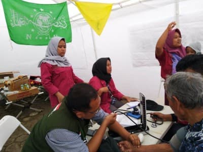 Pasca-Banjir Bandang, LKNU Periksa Kondisi Kesehatan Masyarakat di Lebak