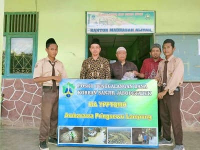 Santri Mathlaul Huda Ambarawa Donasikan Bantuan melalui LAZISNU Pringsewu
