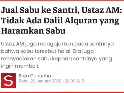 Ustadz yang Halalkan Sabu Tak Paham 'Qiyas Burhani'