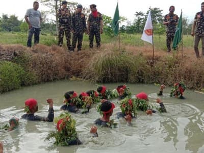 Diklatsar Banser Keerom di Perbatasan