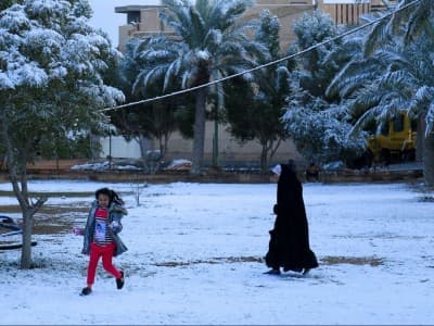 Kejadian Langka, Salju Turun di Baghdad Irak