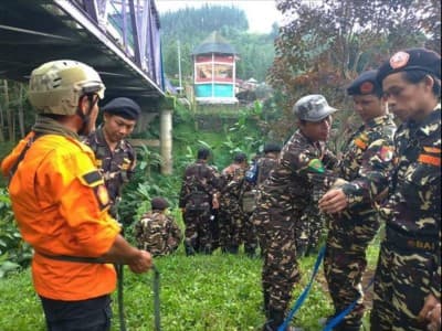 Banser Bojong Gelar Latihan Mitigasi Bencana