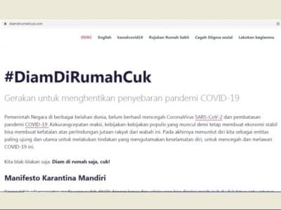 Web diamdirumahcuk[dot]com Berikan Edukasi Publik tentang Covid-19