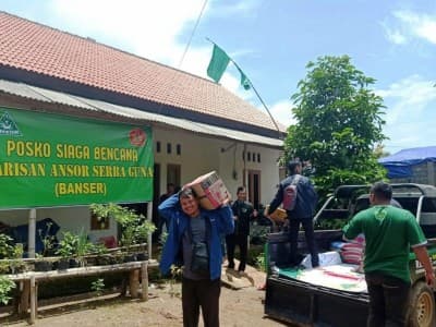 Posko Siaga Bencana Ansor di Ponorogo Terus Terima Bantuan Sembako