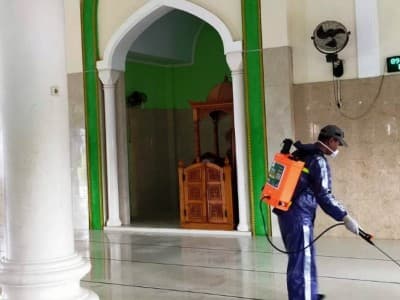 Banser Kabupaten Sorong Pastikan Rumah Ibadah Bebas Covid-19