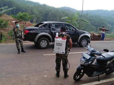 Ikhtiar Banser Salem Brebes Cegah Covid-19 di Kawasan Perbatasan