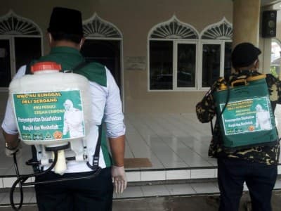 Di Deli Serdang, Warga NU Juga Lakukan Aksi Cegah Corona