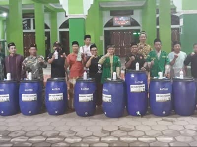 Cegah Wabah Corona, Ansor Kendal Distribusikan Tong Air untuk 100 Masjid
