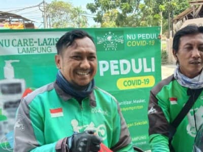 LAZISNU Lampung Beri APK dan Sembako untuk Supir dan Tukang Becak