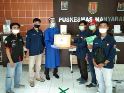 Mahasiswa Unwahas Salurkan Pelindung Wajah ke 4 Puskesmas 