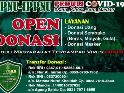 Di Lampung Tengah: Pelajar NU Galang Donasi, Fatayat NU Ngaji Virtual