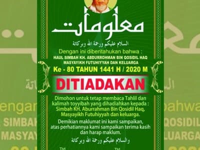 Haul Masyayikh Pesantren Futuhiyyah Mranggen Demak Tahun Ini Ditiadakan