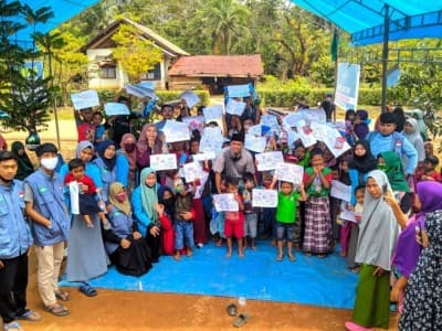 NU Care-LAZISNU Berikan  Trauma Healing kepada Anak-anak Korban Banjir Konawe