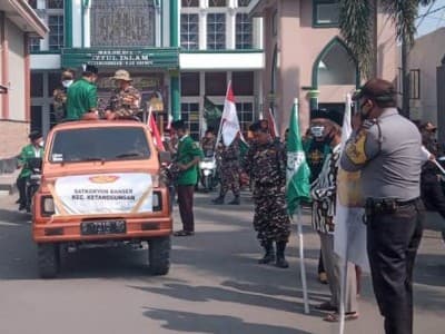 Kobarkan Semangat Patriotisme, Ansor Brebes Kirab Merah Putih