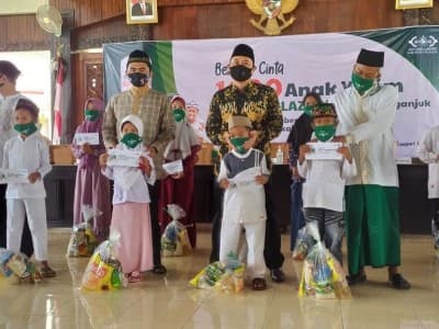 Senyum Bahagia 1000 Anak Yatim Bersama LAZISNU Nganjuk