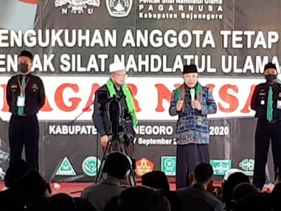 Dikukuhkan, Santri Pagar Nusa Bojonegoro Siap Kawal Kiai NU dan NKRI