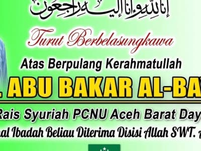 Rais Syuriyah NU Aceh Barat Daya, Tgk Abu Bakar Albayani Tutup Usia