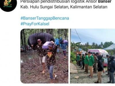Bantu Korban Bencana Alam, Banser Jadi Trending di Twitter