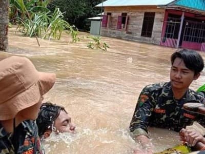 Panggilan Jiwa Jadi Motivasi Banser Kalsel Bantu Warga Terdampak Banjir