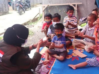 NU Peduli Edukasi Cegah Covid-19 kepada Pengungsi Gempa Sulbar