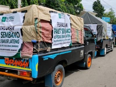 Banjir di Beberapa Daerah, NU Peduli PWNU Jateng Kirim Paket Sembako
