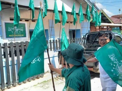 Palangkaraya 'Hijau' dengan Gerakan 98 Juta Bendera NU