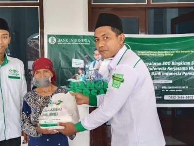 Sinergi dengan BI, LAZISNU Jember Salurkan 380 Paket Sembako