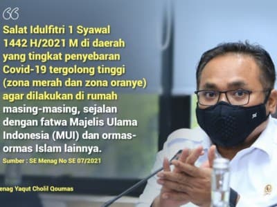 Pemerintah Tetapkan Idul Fitri 1442 H Jatuh pada Kamis 13 Mei 2021