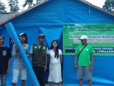 Peduli Korban Gempa, LPBINU Lumajang Bangun 18 Unit Huntara