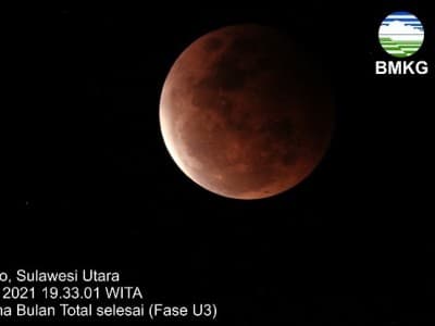 Fase Puncak Gerhana Bulan Total di Indonesia Bagian Barat, Tengah, dan Timur