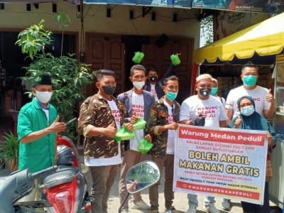 Ansor Kota Medan Distribusikan 1000 Paket Makanan Siap Saji