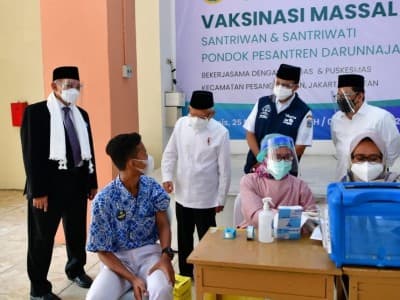 Wapres Tinjau Pembelajaran Tatap Muka di Pondok Pesantren Darunnajah