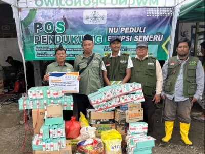 LAZISNU Sidoarjo Salurkan Bantuan bagi Penyintas Erupsi Semeru