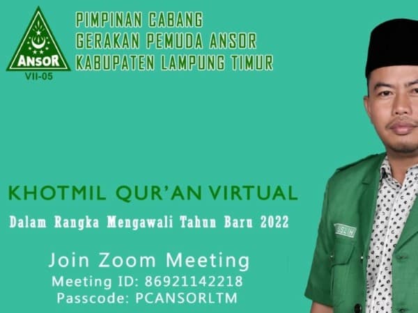 Awali Tahun Baru 2022, Ansor Lamtim Gelar Khataman Al-Qur’an Virtual