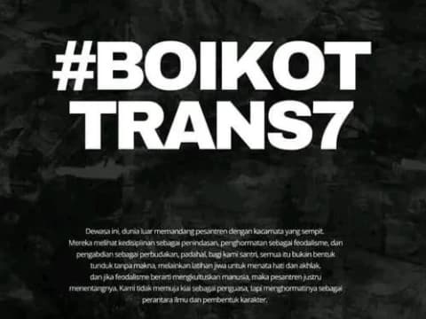 Warganet Ramai Serukan #BoikotTrans7 di Media Sosial