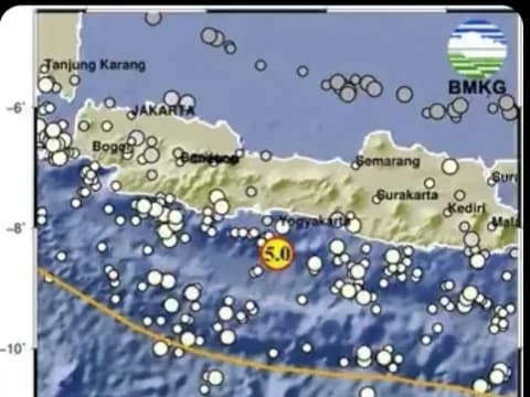Gempa Magnitudo 5,0 Guncang Cilacap dan Sekitarnya, Getaran hingga ke Yogyakarta