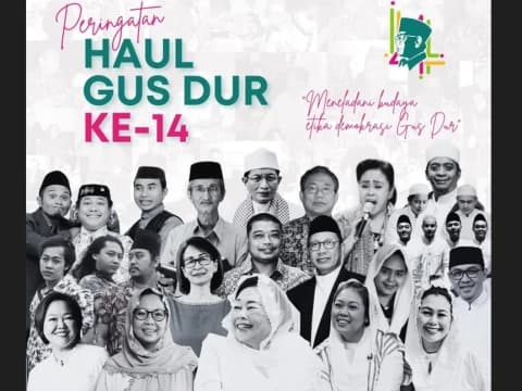 Haul Ke-14 Gus Dur Hadirkan Sejumlah Tokoh dan Seniman