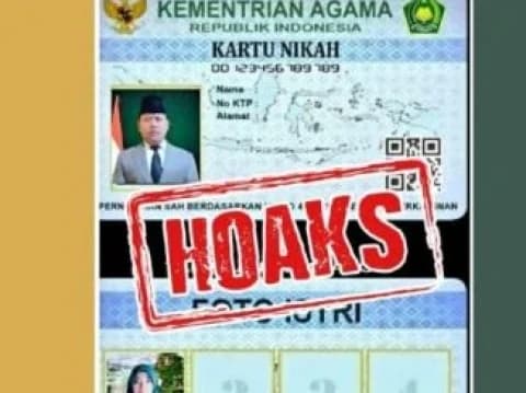 Hoaks: Kartu Nikah dengan Empat Kolom Foto Istri