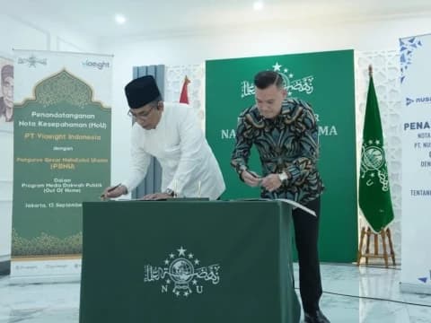 Teken MoU dengan Nusantara TV dan Viaeight Indonesia, PBNU Bakal Isi Dakwah di Transportasi