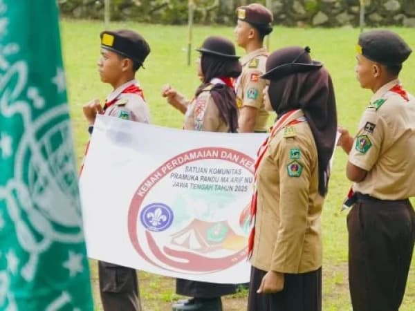 Kemah Perdamaian dan Kemanusiaan Pramuka Ma’arif NU Jateng 2025 Resmi Dibuka