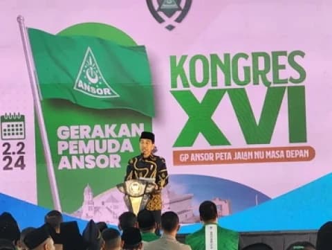 Presiden Jokowi Buka Kongres XVI GP Ansor di Kapal Laut