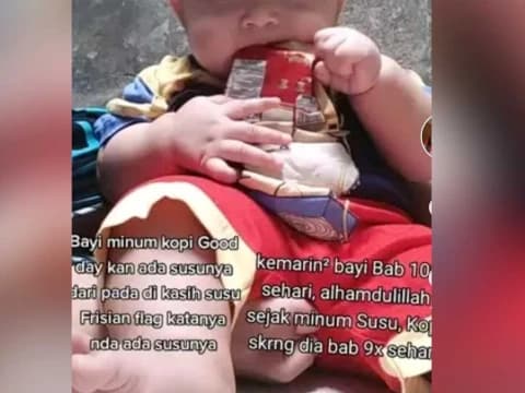 Tanggapi Video Viral Ibu Beri Kopi pada Bayi, Ahli Gizi: Ngawur Ini