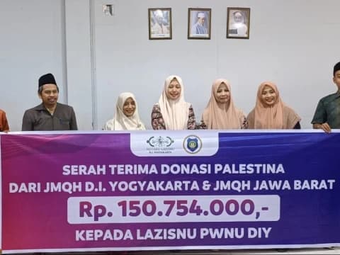 LAZISNU Terima Rp150 Juta Bantuan Kemanusiaan untuk Palestina dari JMQH DIY dan Jabar