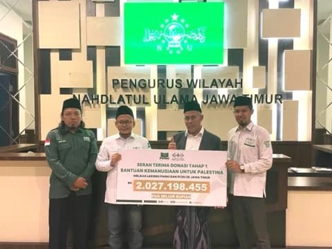 LAZISNU PBNU Terima Rp2,6 Miliar Bantuan untuk Palestina dari LAZISNU se-Jatim
