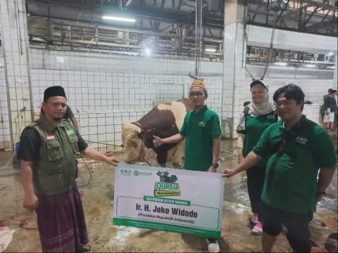 LAZISNU Potong Sapi Kurban Berbobot 1 Ton dari Presiden Jokowi 